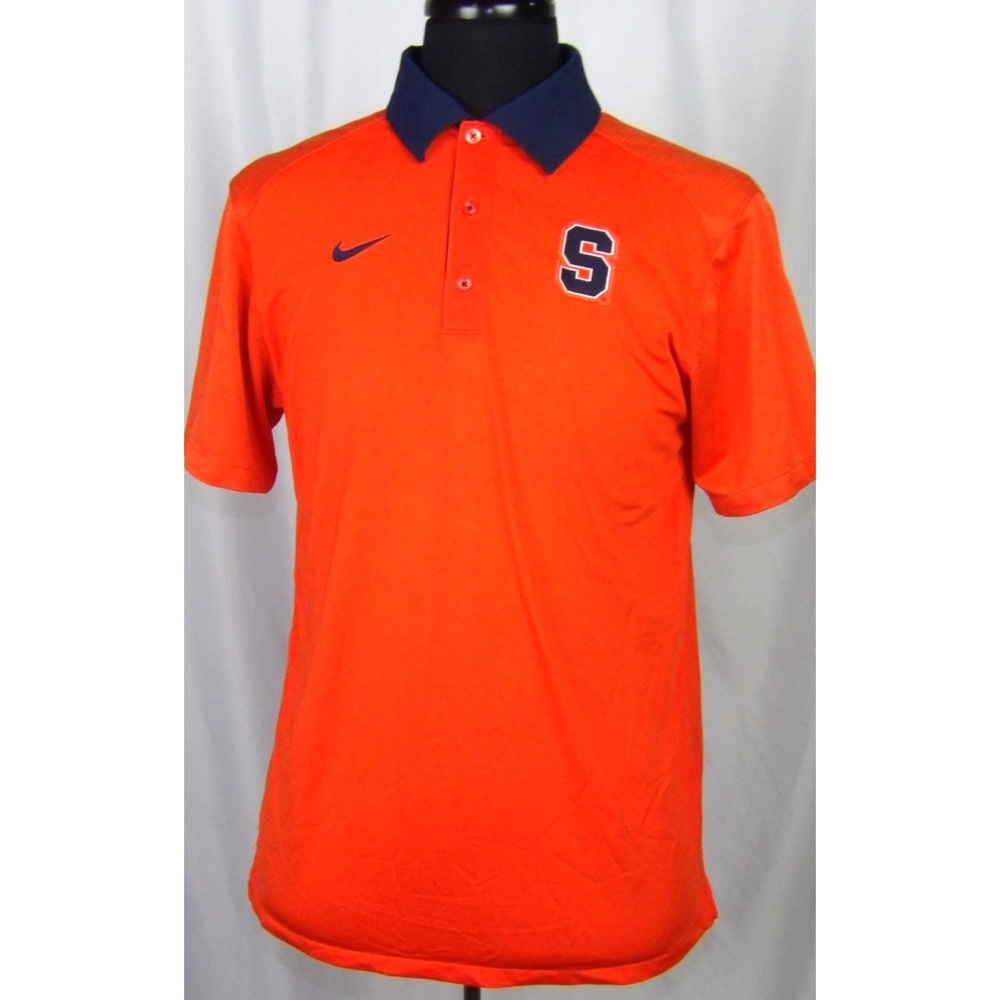 Nike Dri-Fit SYRACUSE ORANGE Performance Polo Golf Shirt Men's Medium - Picture 3 of 6